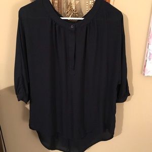Navy blue sheer top